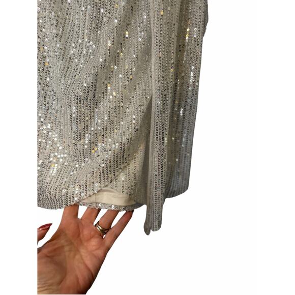 Laundry by Shelli Segal White Sequined Dress - Size S - Picture 9 of 16